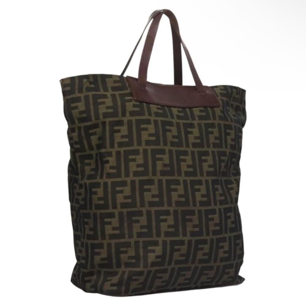 Fendi Brown and Black Tote Bag with Iconic FF Monogram Authentic